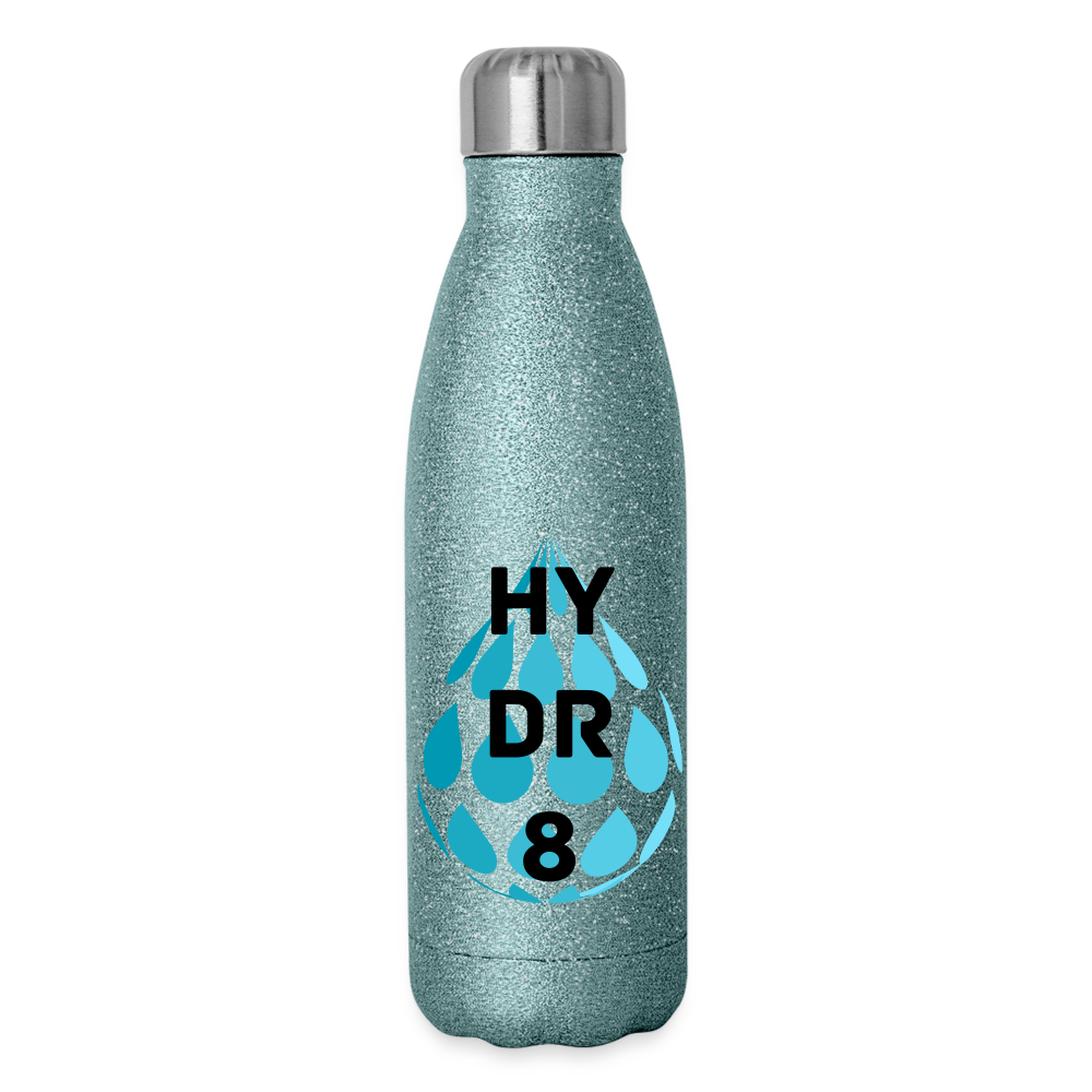 HYDR8-Insulated Stainless Steel Water Bottle - turquoise glitter