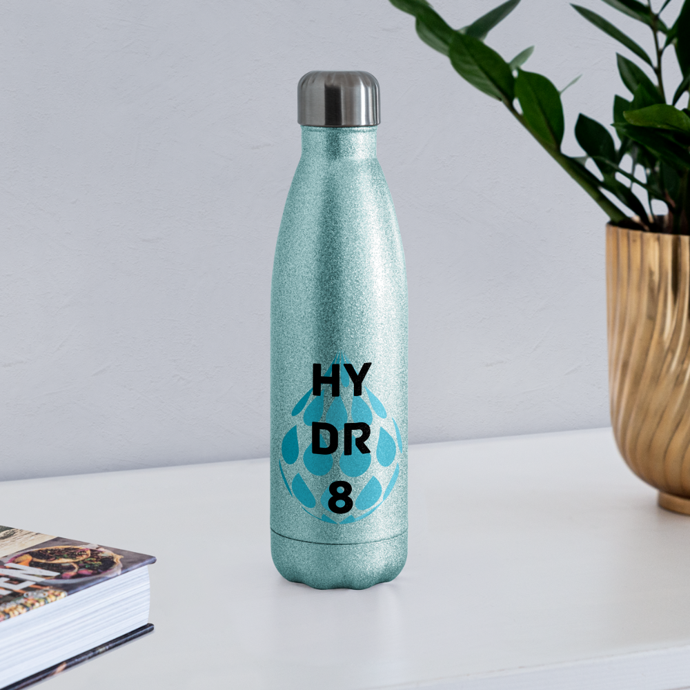 HYDR8-Insulated Stainless Steel Water Bottle - turquoise glitter