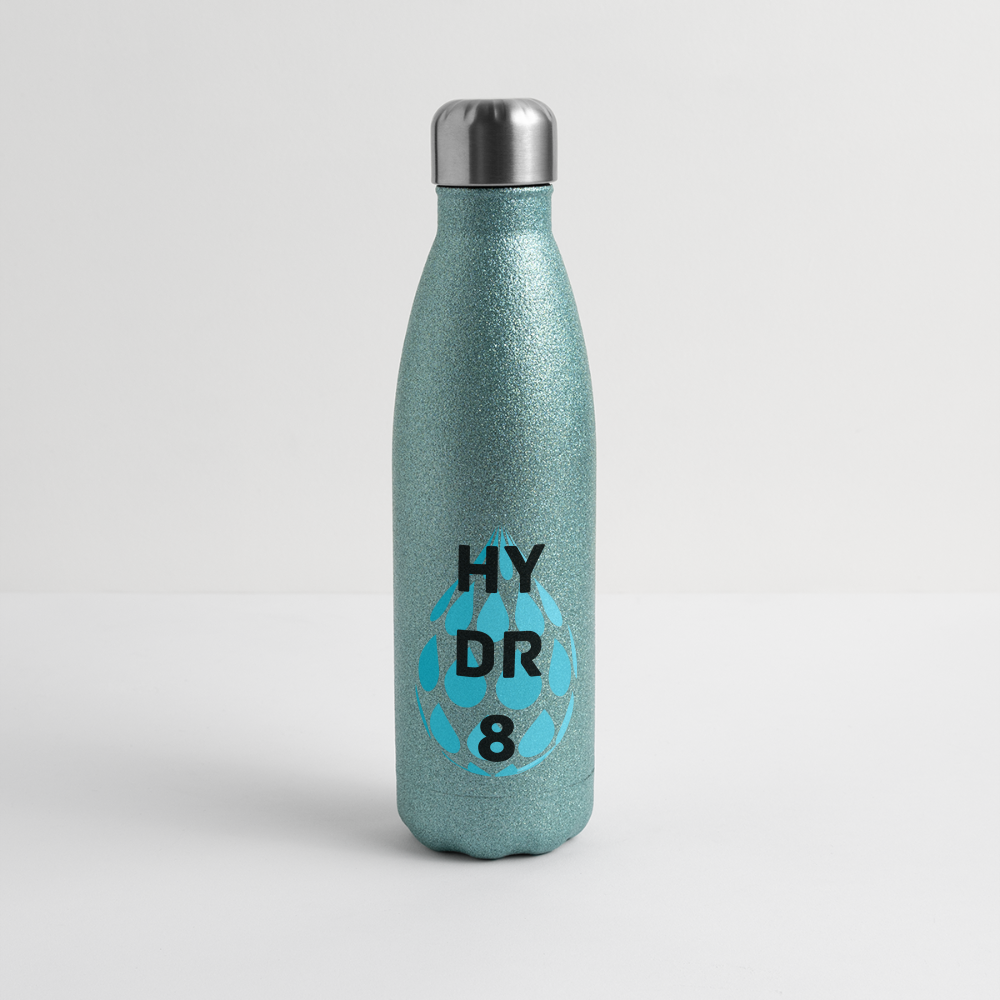 HYDR8-Insulated Stainless Steel Water Bottle - turquoise glitter